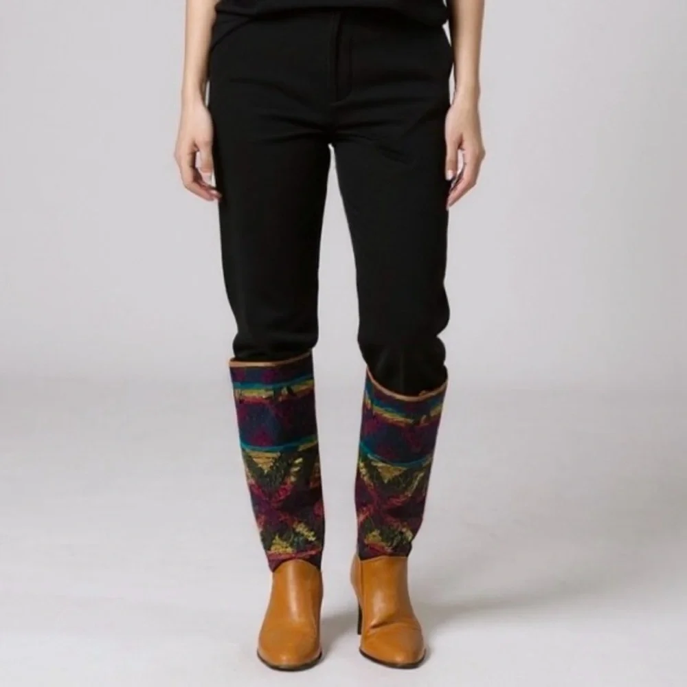 Vintage Unisa Aztec Western Boho Multicolor Knee-High Leather Boots